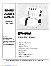 KENMORE Sears 385.16644 Owner's Manual