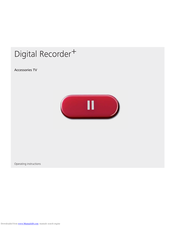Loewe Digital Recorder+ Operating Instructions Manual