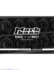 Markbass CLASSIC 300 Owner's Manual