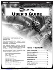 Maytag MD-21 User Manual