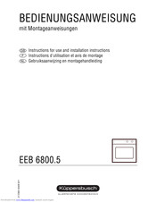 Kuppersbusch EEB 6800.5 Instructions For Use And Installation Instruction