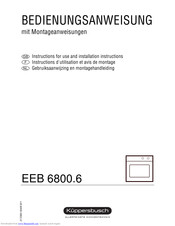 Kuppersbusch EEB 6800.6 Instructions For Use And Installation Instruction