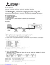 Mitsubishi Electric XD470U Control Manual