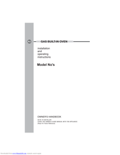 Euromaid gas built-in oven Installation And Operating Instructions Manual