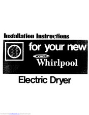 Whirlpool LDE7800W1 Installation Manual