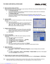 Diablotek PCI VIDEO CARD Installation Manual