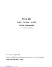 Microcom 322M Operator's Manual