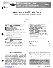Carrier Weathermaster III 38HQ120 Installation, Start-Up And Service Instructions Manual