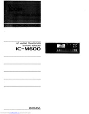 ICOM IC-M600 Instruction Manual
