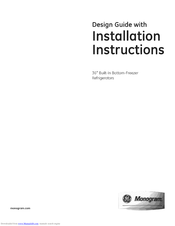 GE Bottom-Freezer Built-In Refrigerator Installation Instructions Manual