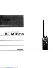 ICOM IC-M1 euro Instruction Manual