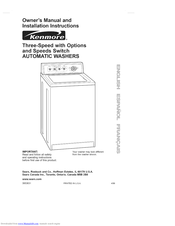 KENMORE Automatic Washers Owner's Manual And Installation Instructions