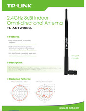 Tp-Link TL-ANT2408CL - 8dBi Antenna -2.4GHz Specifications
