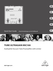 Behringer Tube Ultragain MIC100 Quick Start Manual