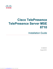 Cisco TelePresence MSE 8710 Installation Manual