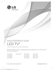 LG 26LT673H Quick Reference Manual