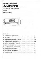 Mitsubishi CCD-100E Operation Manual
