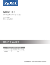 ZyXEL Communications NBG2105 User Manual