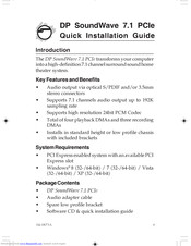 SIIG DP SoundWave 7.1 PCIe Quick Installation Manual