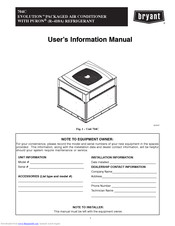Bryant 704C EVOLUTION User's Information Manual