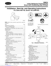 Carrier 58MCA140 Installation, Start-Up, And Operating Instructions Manual