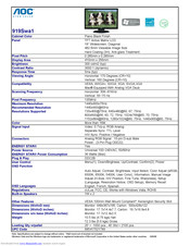 AOC 919Swa1 Specifications