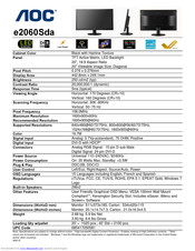 AOC e2060Sn Dimensions