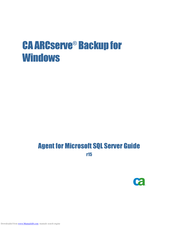 Computer Associates ARCserve Backup for Windows Manual