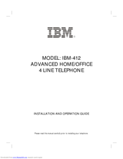 IBM 412 Installation And Operation Manual