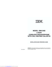 IBM -3460 Installation And Operating Manual