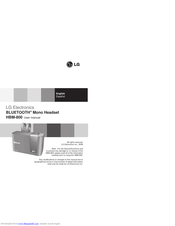 LG HBM-800 -  - Bluetooth hands-free Car User Manual