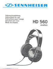 Sennheiser Ovation II HD 560 Instructions For Use Manual