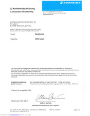 Sennheiser OMX 180 Instructions For Use