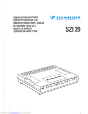 Sennheiser SZI 20 Instructions For Use Manual