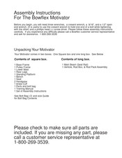Bowflex Motivator Assembly Instructions Manual