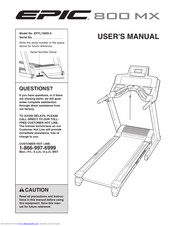Epic 800mx Treadmill User Manual