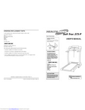 HealthRider 275p Treadmill User Manual