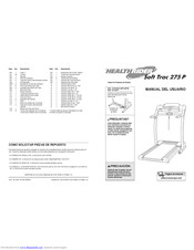 HealthRider 275p Treadmill Manual Del Usuario