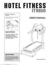 Hotel Fitness Hotel Fitness It9800 Treadmill User Manual