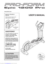 ProForm EPIC 1200 PRO Manual