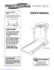 ProForm 1200 Sel User Manual
