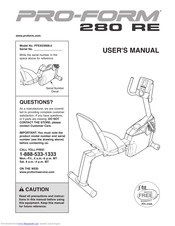 Pro-Form 280 Re Bike Manual