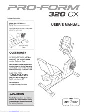 Proform 320 Cx Bike Manual