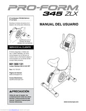 Pro-Form 345 Zlx Bike Manual Del Usuario