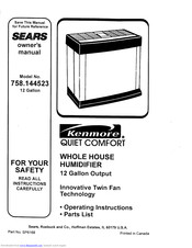 Sears Kenmore 758.144523 Owner's Manual