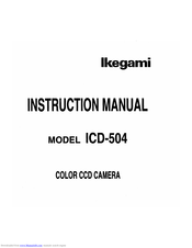 Ikegami ICD-504 Instruction Manual