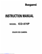 Ikegami ICD-870P Instruction Manual