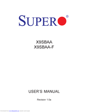 Supero X9SBAA User Manual