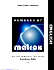 Matrox Productiva G100 Installation Manual