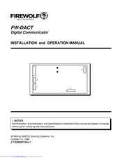 FIREWOLF FW-DACT Installation & Operation Manual